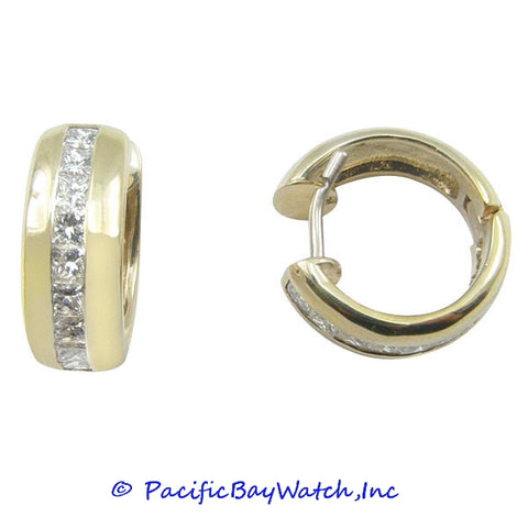 Ladies 14k Yellow Gold Diamond Earrings