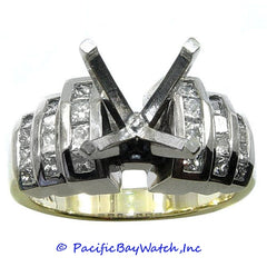 Yellow and White Gold Ladies Diamond Ring Mounting