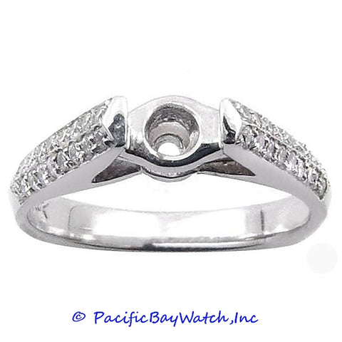 14K White Gold Ladies Diamond Ring Mounting