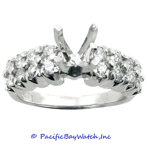 14K White Gold Ladies Diamond Ring Mounting