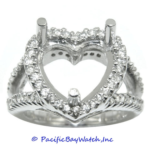 18K White Gold Ladies Diamond Ring Mounting