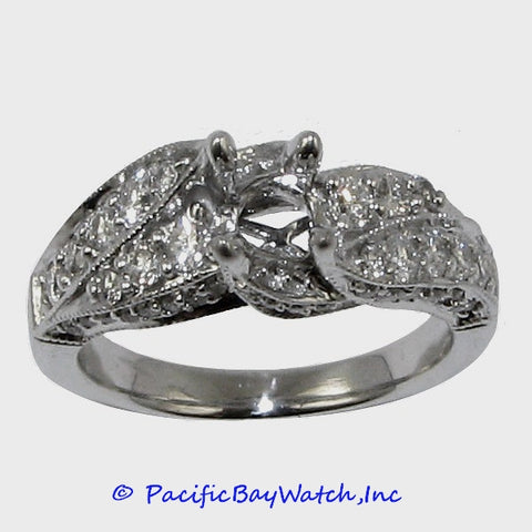 14K White Gold Ladies Diamond Ring Mounting