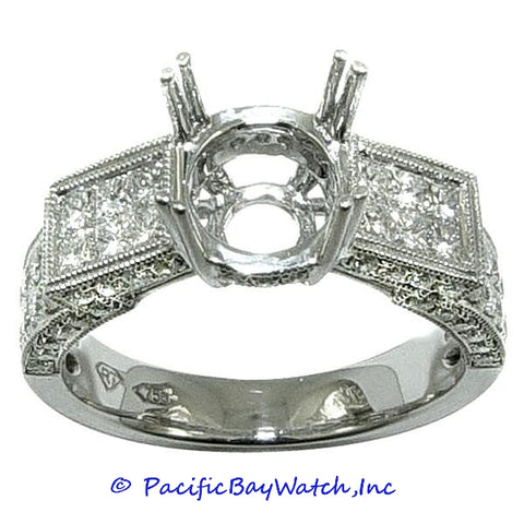 18K White Gold Ladies Diamond Ring Mounting
