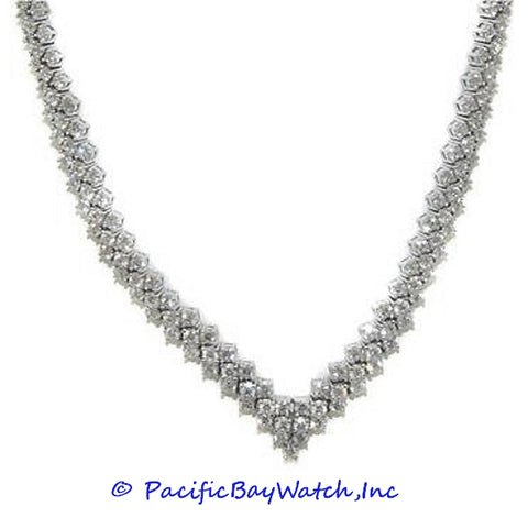 Ladies 14k White Gold Diamond Necklace