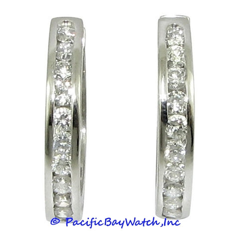 Ladies 18k White Gold Diamond Earrings