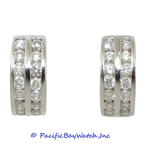 Ladies 18k White Gold Diamond Earrings