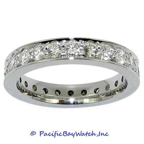 Ladies 18K White Gold Diamond Band