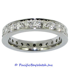 Ladies 18K White Gold Diamond Band