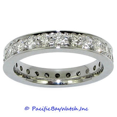 Ladies 18K White Gold Diamond Band