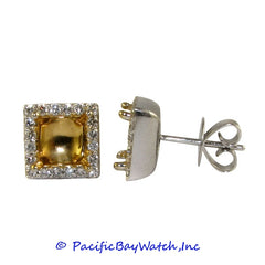 Ladies 18k Yellow and White Gold Diamond Earrings