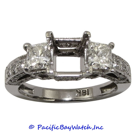 18K White Gold Ladies Diamond Ring Mounting