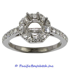 18K White Gold Ladies Diamond Ring Mounting