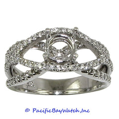 18K White Gold Ladies Diamond Ring Mounting