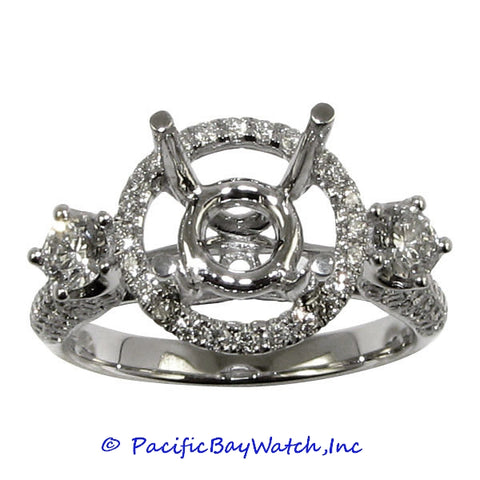 18K White Gold Ladies Diamond Ring Mounting