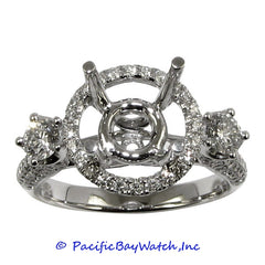 18K White Gold Ladies Diamond Ring Mounting