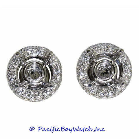 Ladies 18k White Gold Diamond Earrings