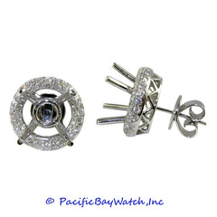 Ladies 18k White Gold Diamond Earrings