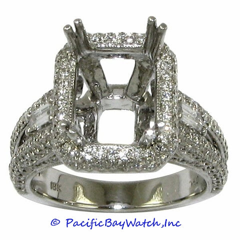 18K White Gold Ladies Diamond Ring Mounting