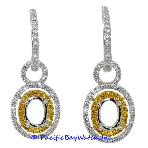 Ladies 18k White Gold Diamond Earrings