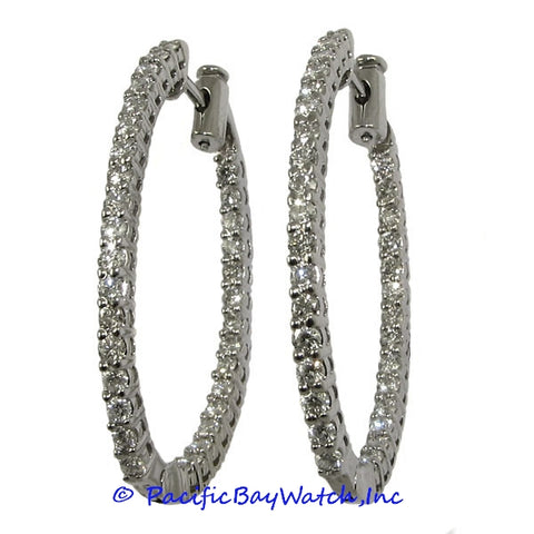 Ladies 18k White Gold Diamond Earrings