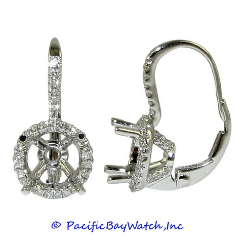 Ladies 18k White Gold Diamond Earrings