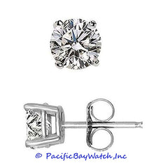 Ladies White Gold Stud Diamond Earrings 1.41ct. T.W.
