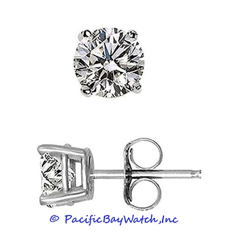Ladies White Gold Stud Diamond Earrings 1.10ct. T.W.