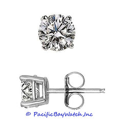 Ladies White Gold Stud Diamond Earrings 1.10ct. T.W.