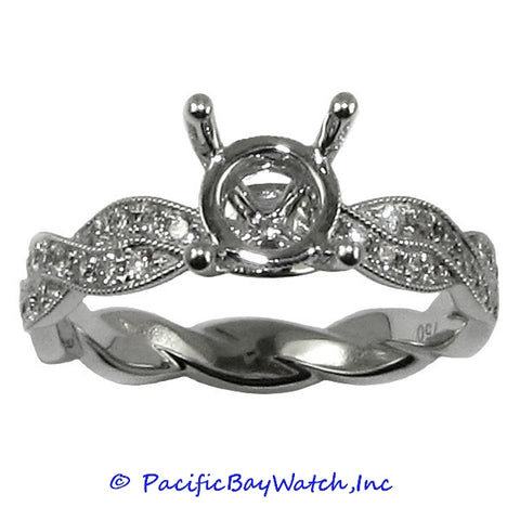18K White Gold Ladies Diamond Ring Mounting