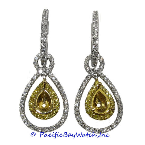 Ladies 18k White Gold Diamond Earrings