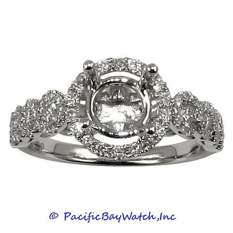 18K White Gold Ladies Diamond Ring Mounting