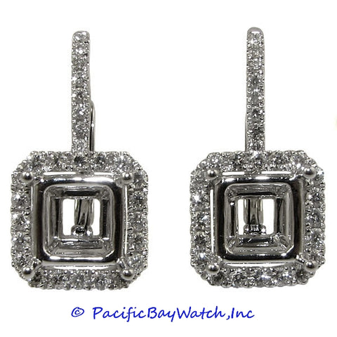 Ladies 18k White Gold Diamond Earrings
