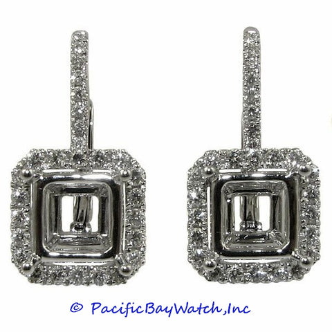Ladies 18k White Gold Diamond Earrings