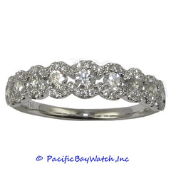 Ladies 18K White Gold Diamond Band