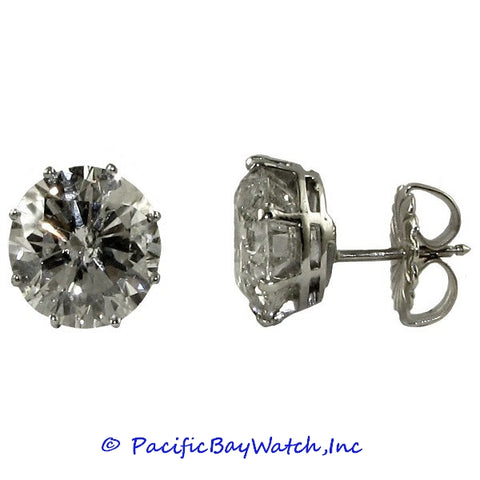 Ladies Platinum Stud Diamond Earrings 9.50ct. T.W.