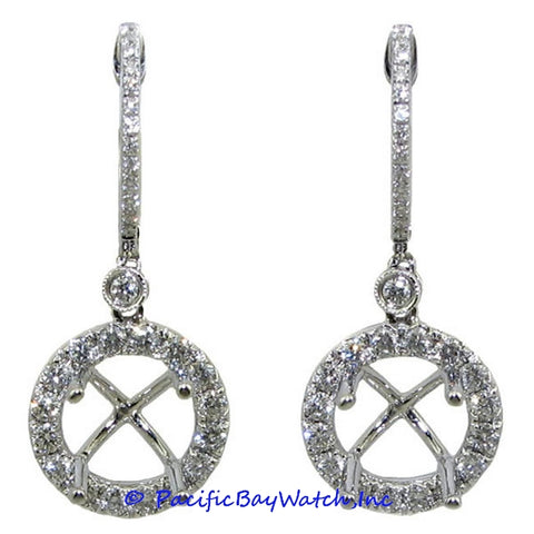 Ladies 18k White Gold Diamond Earrings