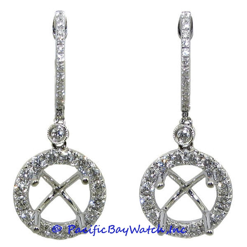 Ladies 18k White Gold Diamond Earrings