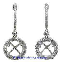 Ladies 18k White Gold Diamond Earrings