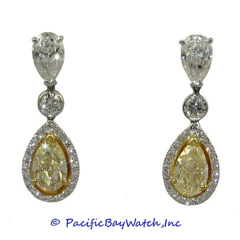 Ladies 18k White Gold Diamond Earrings