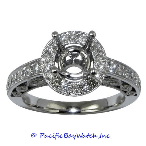 18K White Gold Ladies Diamond Ring Mounting
