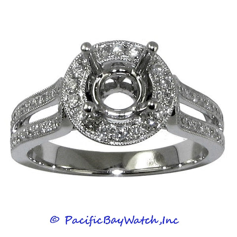 18K White Gold Ladies Diamond Ring Mounting