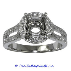 18K White Gold Ladies Diamond Ring Mounting