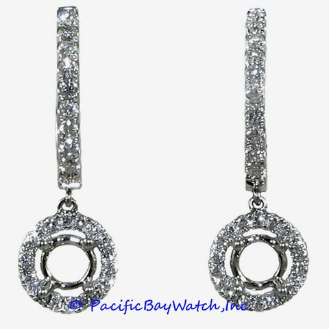 Ladies 18k White Gold Diamond Earrings