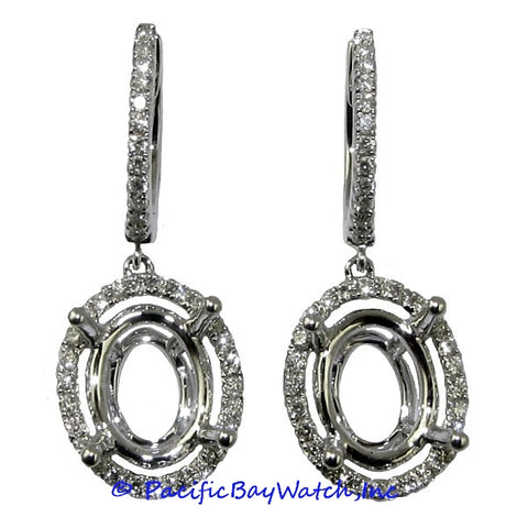 Ladies 18k White Gold Diamond Earrings