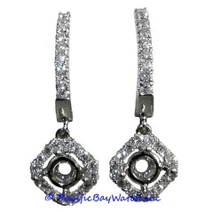 Ladies 18k White Gold Diamond Earrings