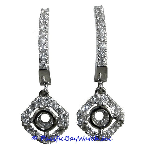 Ladies 18k White Gold Diamond Earrings