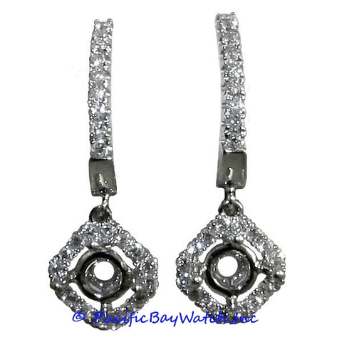 Ladies 18k White Gold Diamond Earrings
