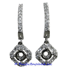 Ladies 18k White Gold Diamond Earrings