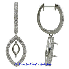 Ladies 18k White Gold Diamond Earrings