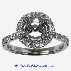 18K White Gold Ladies Diamond Ring Mounting